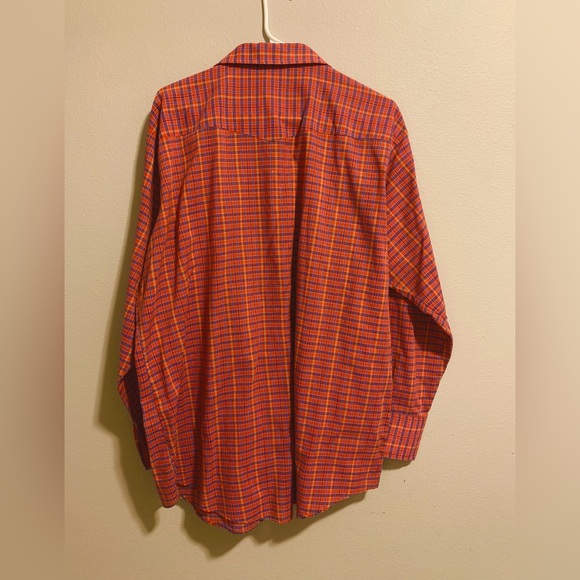 DeeCee Rangers XL Western Shirt Pearl Snaps Red 17 17 1/2 Long Sleeve USA - Picture 2 of 8